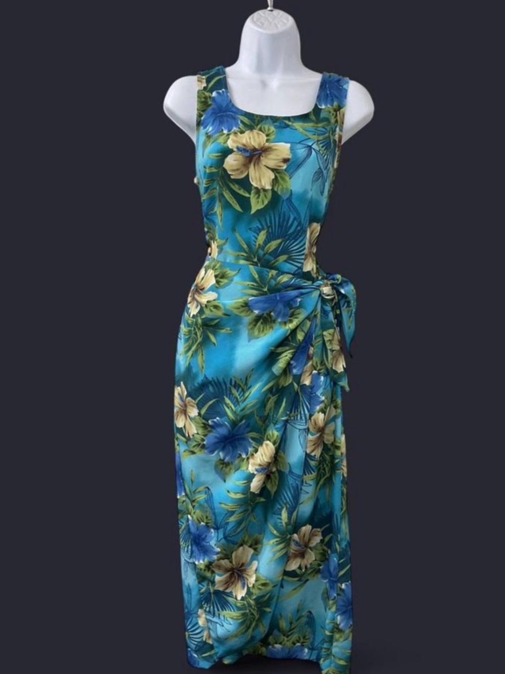 connected apparel Teal and Blue Floral Sundress